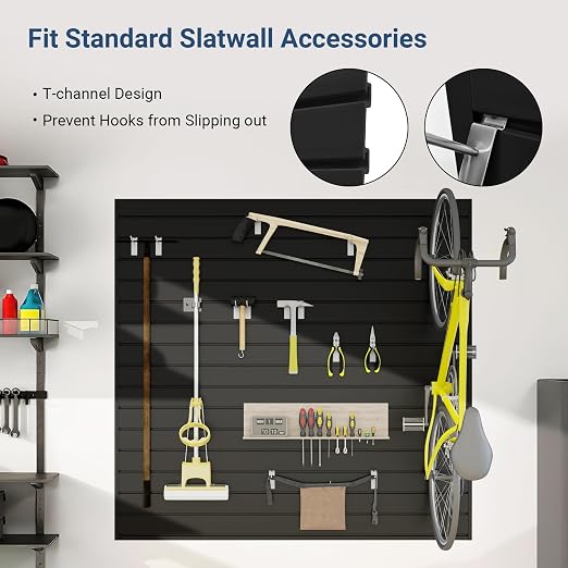Slatwall Panel 4 FT x 4 FT, Interlocking Slat Wall Paneling, Wall Mounted PVC - Image 4