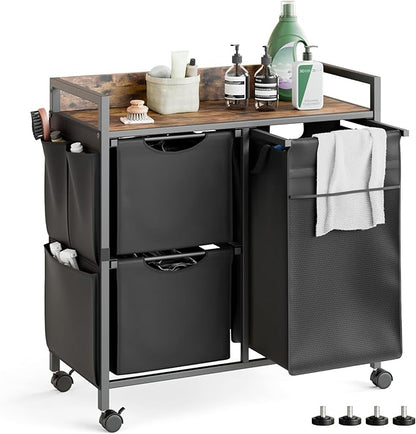 Laundry Sorter with 3 Sections, Laundry Hamper with Wheels, Laundry Basket with by Mondeer