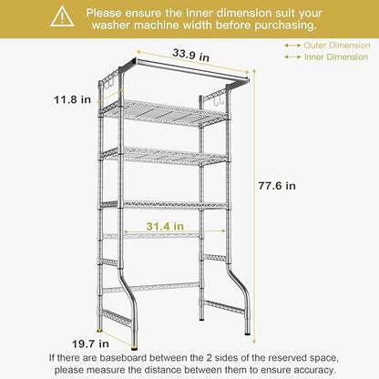 Ulif U11 Over Washer and Dryer Shelves, 3 Tiers Laundry Room Storage and - Image 3