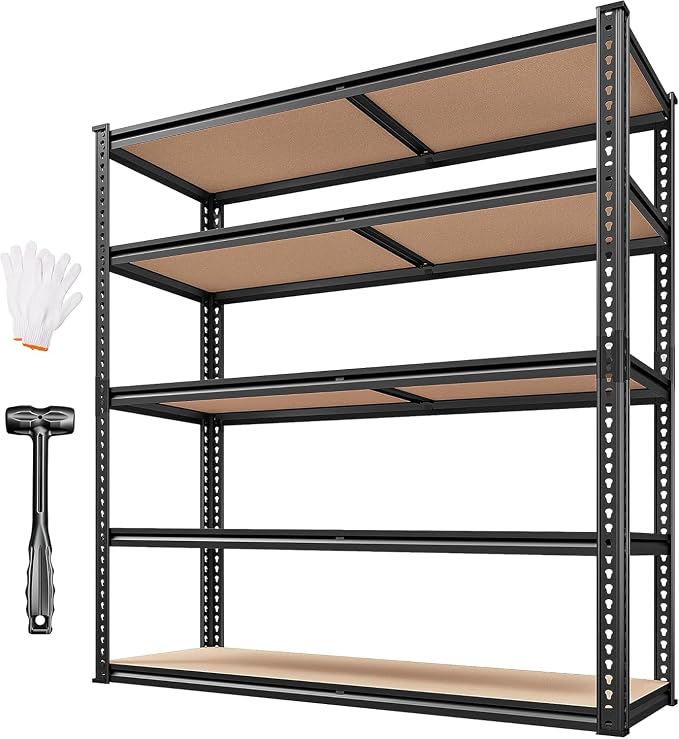 REIBII 40" W Garage Shelving 2500LBS Storage Shelves 72" H Metal Shelving 5 - Image 7