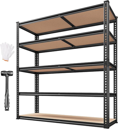 REIBII 40" W Garage Shelving 2500LBS Storage Shelves 72" H Metal Shelving 5 - Image 7
