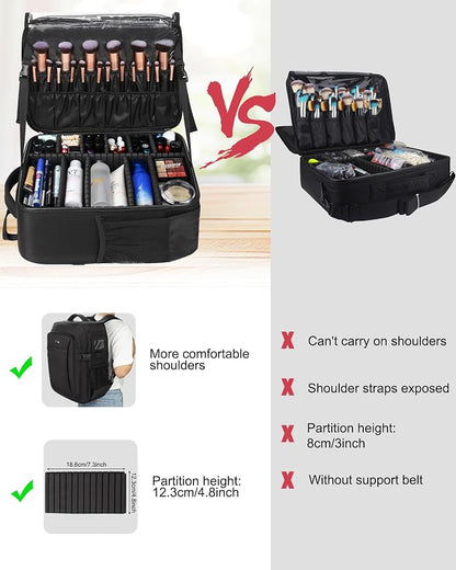Relavel Makeup Backpack, Professional Travel Train Case Makeup Artist Kit Set - Image 5