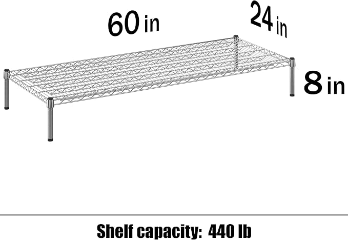 24" Deep x 60" Wide x 8" Height Wire Shelving Kit | 1-Tier | NSF Commercial - Image 3