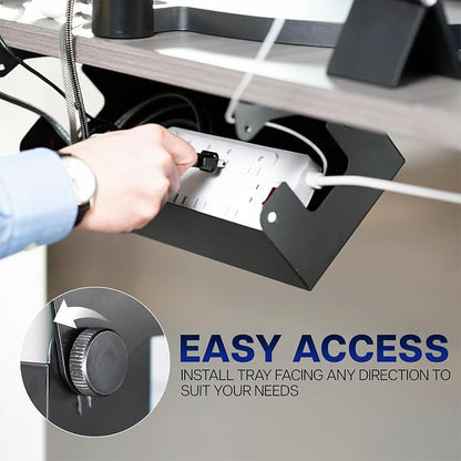 VIVO Flip-Open 16 inch Under Desk Cable Management Holder, Under Standing Desk - Image 7