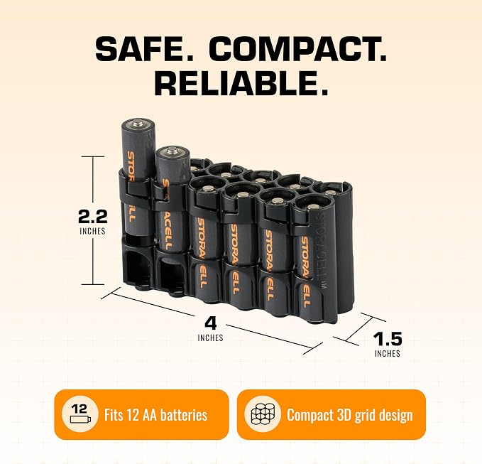 Storacell AA-12 Battery Storage Caddy and Dispenser, Holds 12 AA Batteries - Image 6