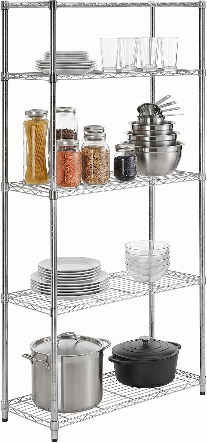 Honey-Can-Do 5-Tier Heavy Duty Adjustable Shelving Unit, 200-lb Per Shelf NSF by Honey-Can-Do
