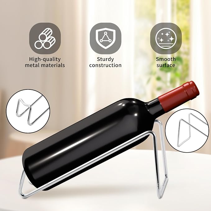 TONLEA Countertop Wine Rack, Metal Small Wine Rack, Tabletop Wine Storage Stand - Image 2