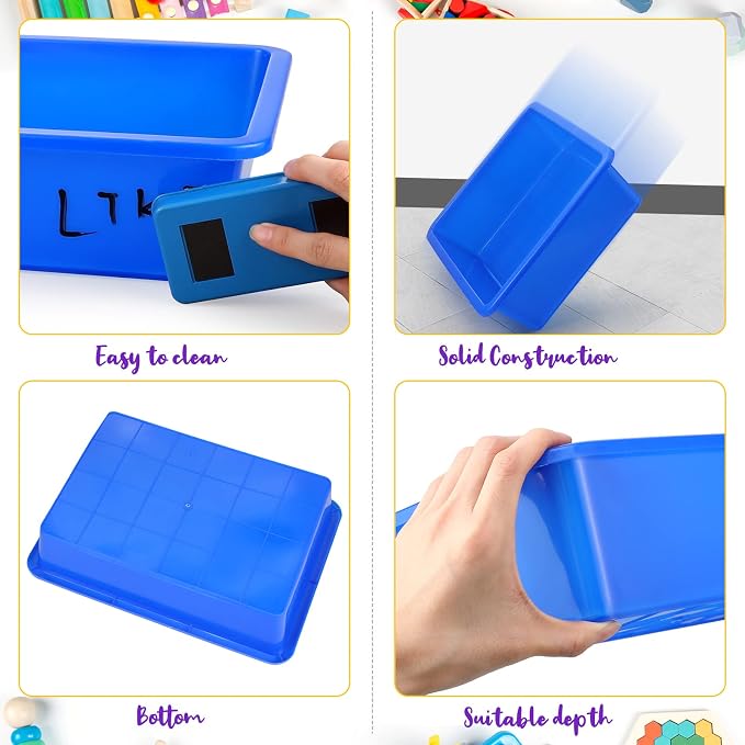 Hoteam 10 Pcs Flat Storage Organizer Tray Bin Paper Tray - Image 2