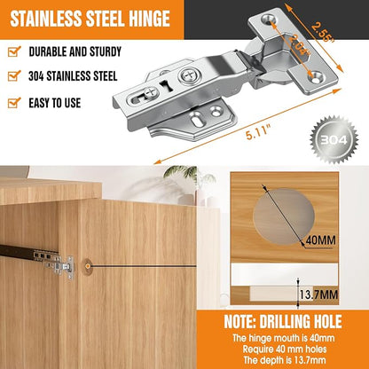 Pisman 22 Inch Pocket Door Slides 2 PCS, Complete Hidden Sliding Hardware Kit - Image 6