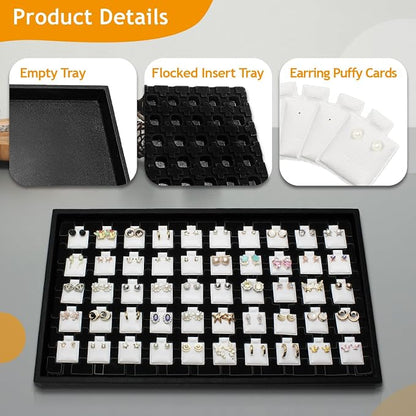 Ikee Design 2 Pcs Set Black Earring Display Tray - Image 4