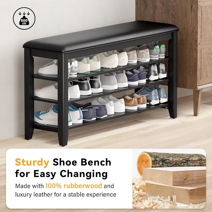 Taitiy Shoe Rack Bench Entryway Storage, Shoe Organizer Bench - Image 4