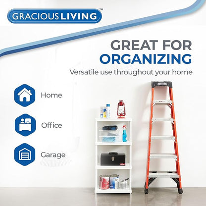 Gracious Living 4 Shelf Fixed Height Solid Light Duty Storage Unit 12 x 24 x 48 - Image 5