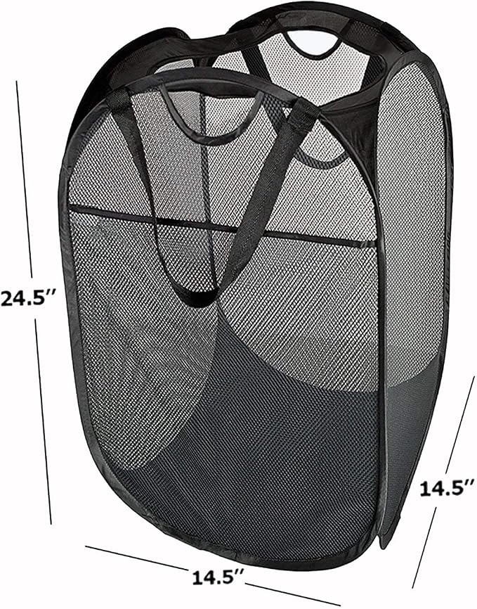2 Pcs Strong Mesh Pop-up Laundry Hamper, Quality Pop Up Hampers - Image 2