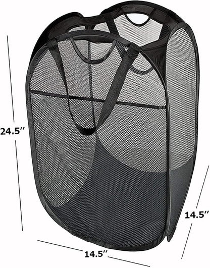 HOUSE AGAIN Mesh Popup Laundry Hamper, Collapsible Laundry Basket, Foldable Pop - Image 2