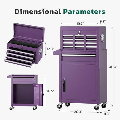 Greenvelly Tool Chest, 5-Drawer Rolling Tool Chest - Image 3