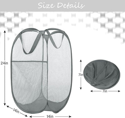 BATTOO Deluxe Strong Mesh Pop up Laundry Hamper Basket - Image 7