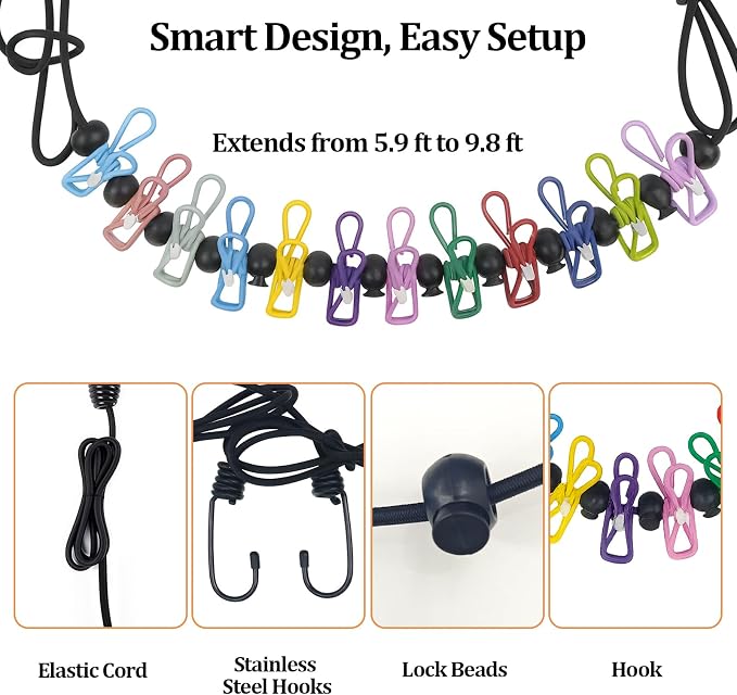Travel Clothesline Retractable Portable Clothesline - Image 2