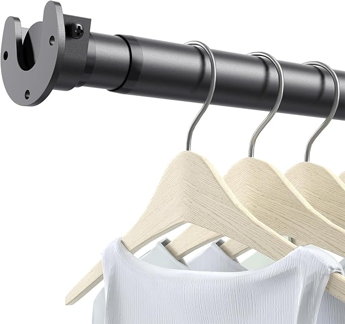Closet Rods for Hanging Clothes, 17 to 39 Inch Stepless Adjustable Closet Rod by ForYourHome