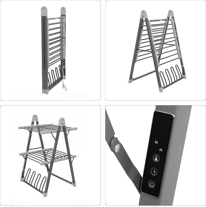 Electric Heated Clothes Drying Rack, Foldable Heated Garment Dryer - Image 8