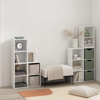 Furinno PASIR Book Shelf, 2-Tier Modern Bookshelf, Open Shelves Bookcase 9 x 12 - Image 2