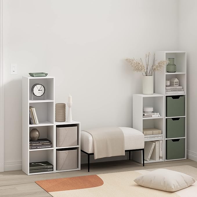 Furinno PASIR Book Shelf, 4-Tier Bookcase, Modern Standing Bookshelf, Open - Image 2
