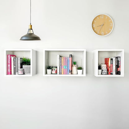 Wall Mount Shelf Set of 3, Floating Cube Shelves - Image 3