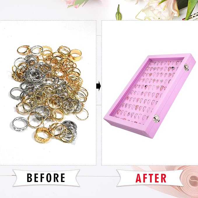 Velvet Ring Display Tray Organizer Box - Image 5