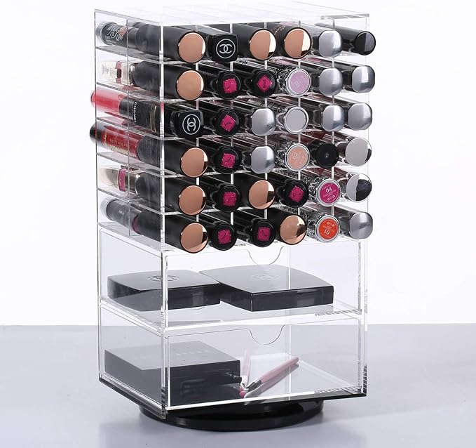 MOOCA Acrylic Rotating Makeup Organizer Desktop Cosmetics Storage Tower Makeup - Image 2