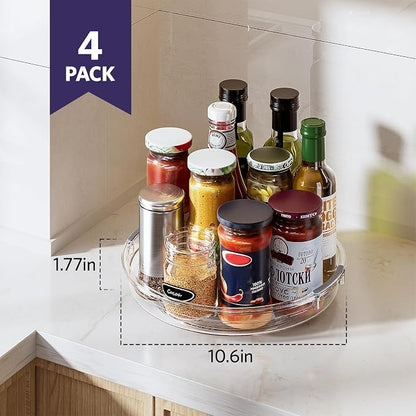 LAMU 4 Pack 10.6in Lazy Susan Organizer, Refrigerator, Table Top, Pantry - Image 2
