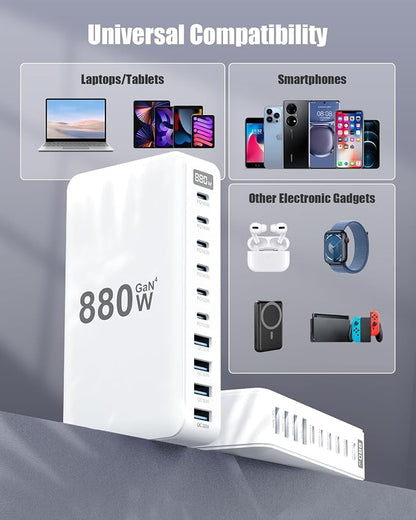 USB C Charger 880W USB C Charger Block, Upgraded GaN IV 10-Port Charging - Image 3