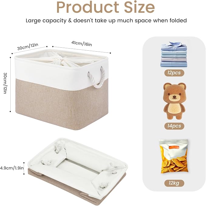 16x12x12 In Foldable Fabric Large Storage Bins - Image 5