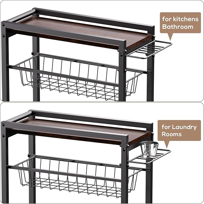 4 Tier Slim Rolling Storage Cart - Image 7