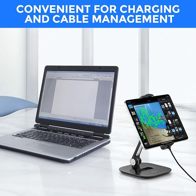 AboveTEK Tablet Stand Holder, Stylish Aluminum iPad Stands, Foldable 360° - Image 6