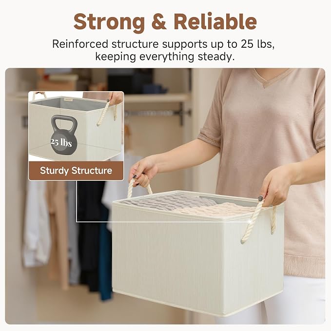 StorageWorks Storage Baskets for Shelves, Foldable Fabric Closet Storage Bins - Image 6