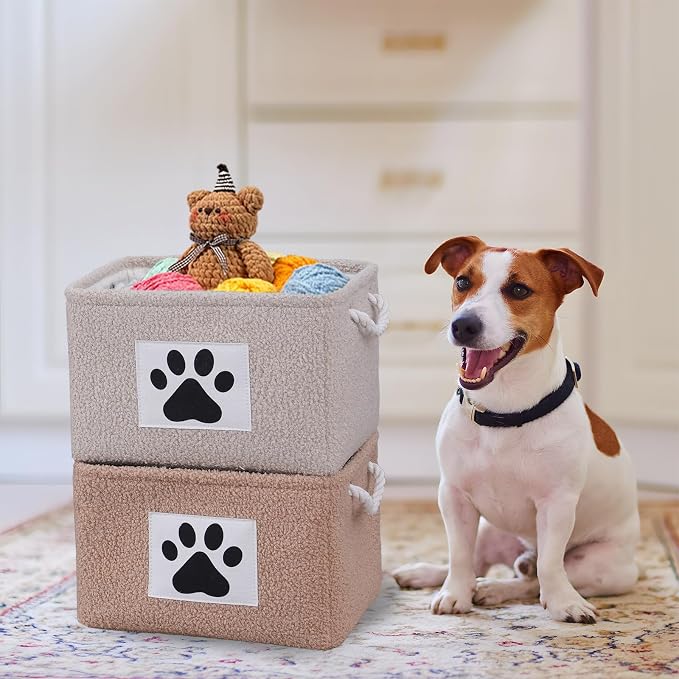 COMFY-HOMI 2Pcs Dog Toy Basket Collapsible Pet Toy Storage Organizer - Image 7