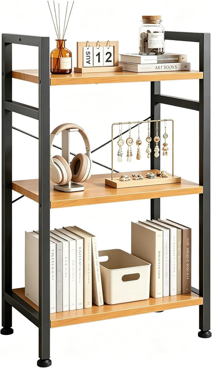 HealSmart 3 Tier Bookshelf, Free Standing Book Shelf Home Office Bookcase Shelf by HealSmart