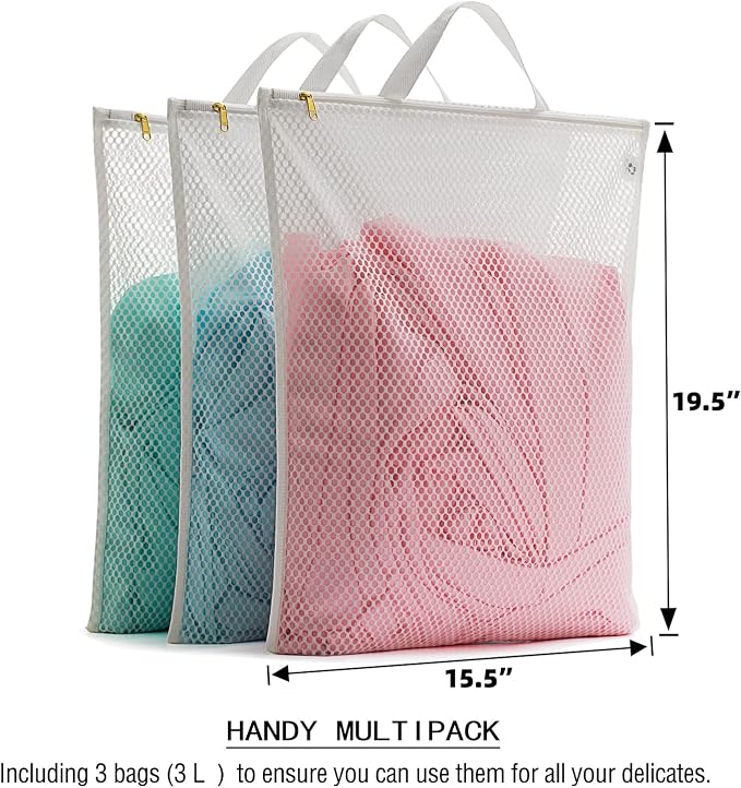 Tenrai Laundry Bag Mesh Wash Bag，Use YKK Zipper，Tote Bag Bathroom Hanging - Image 3