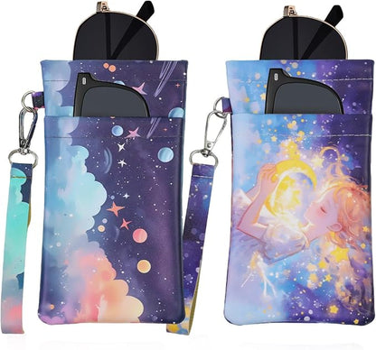Double Eyeglass Case Soft Dual Glasses Case by FLYINGMAGE