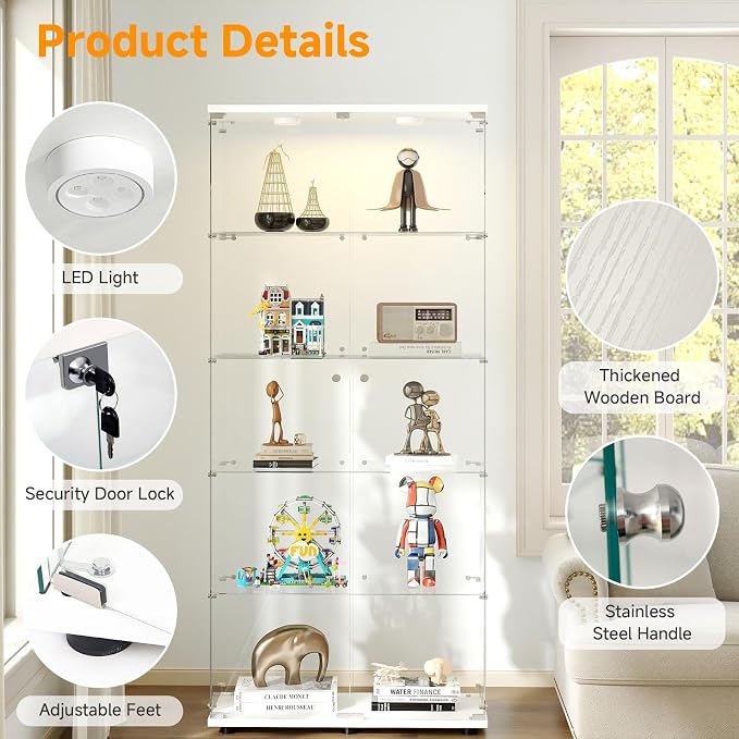 5-Tier Tempered Glass Display Cabinet - Image 5
