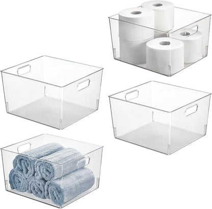 mDesign Large Modern Stackable Plastic Storage Organizer Bin Basket by mDesign