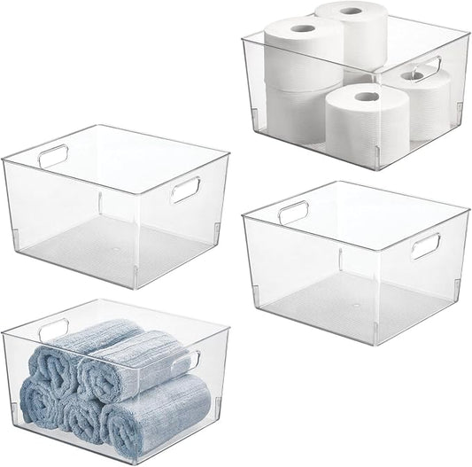 mDesign Large Modern Stackable Plastic Storage Organizer Bin Basket by mDesign