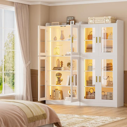Unikito Display Cabinet with Glass Doors, Glass Display Case with 5-Tier - Image 5