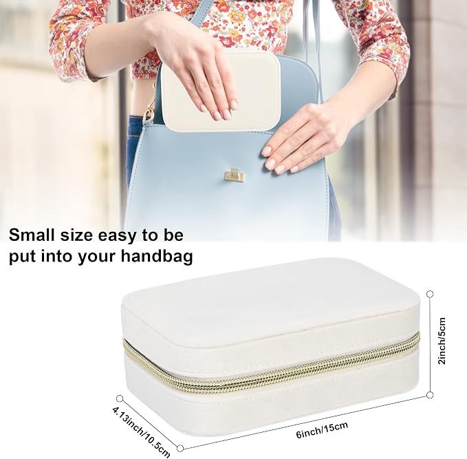 Dajasan Velvet Travel Jewelry Boxes, Small Travel Jewelry Case, Portable Travel - Image 2
