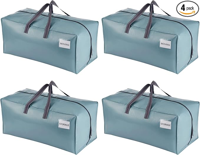 VENO 4 Pack Moving Bags w/Backpack Straps, Heavy Duty, Moving Boxes Alternative by Veno