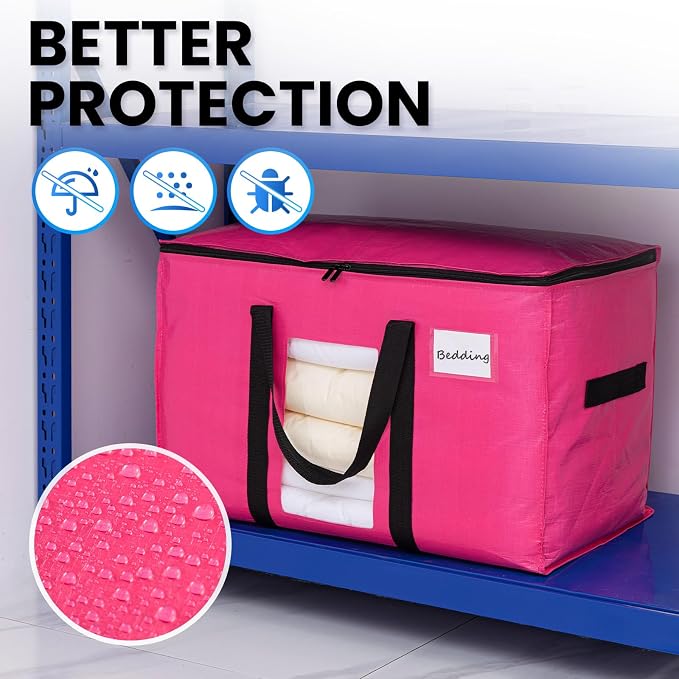 TAILI 10 Pack Pink Extra Large Moving Bags, Heavy Duty Totes - Image 8