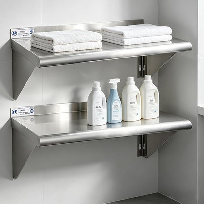 Hally Stainless Steel Shelf Wall Mounted Metal Shelf Wall Shelf 12 x 24 NSF - Image 8