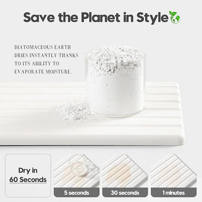 2PCS Water Absorbing Stone Drying Tray Mat - Image 4