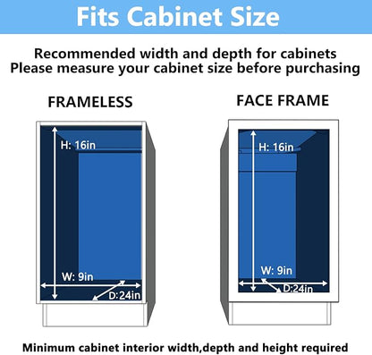 LOVMOR 2 Tier Individual Pull Out Cabinet Organizer 7.5" W x 21.5" D, Slide Out - Image 4