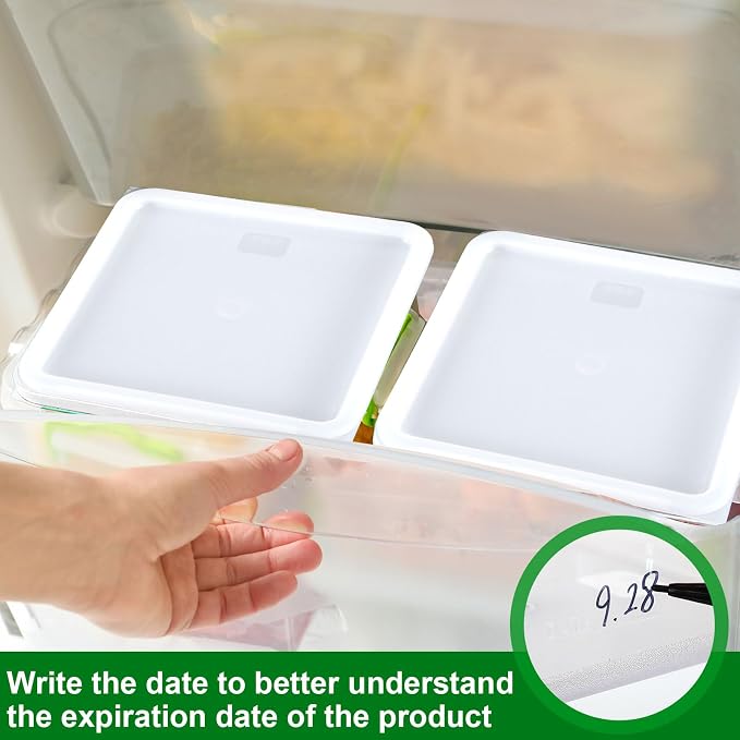 FoldTier 2 Pieces Square Food Storage Containers Polycarbonate Clear food - Image 5