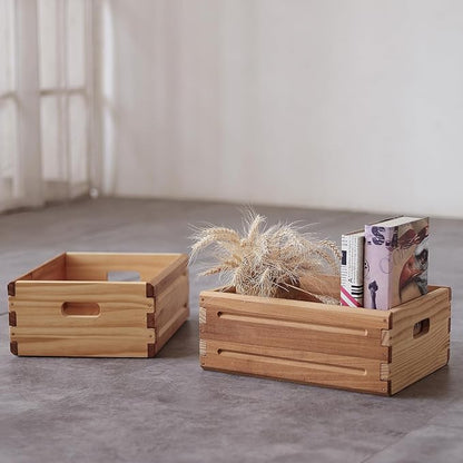 1 Pack Wooden Storage Bin of 16"x12"x6.25".Durable Open Solid Wood Box - Image 5